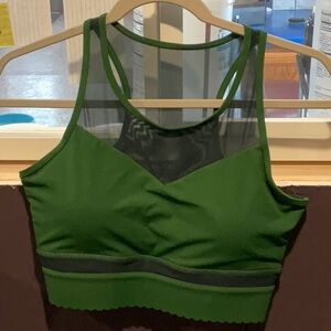Green Mesh Women's Sports Bra
